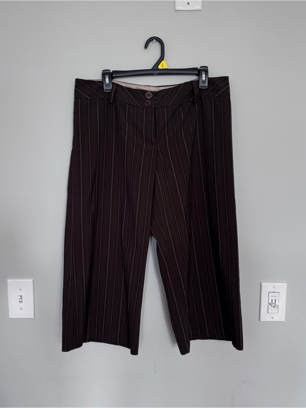 Vintage Women's Brown Pinstripe No Appt Necessary Dress Pants Capri